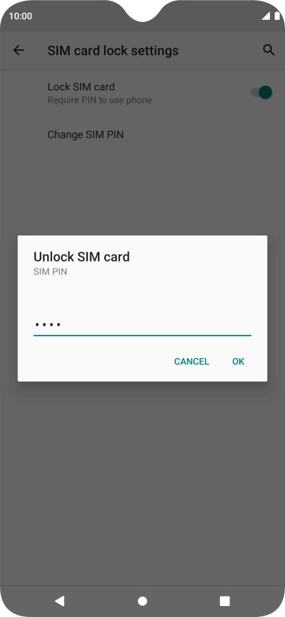 Key in your PIN and press OK. The default PIN is 1111.