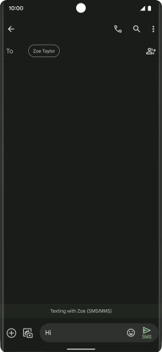 Press the send icon when you've finished your SMS.