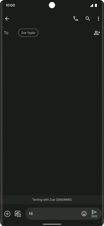 Press the send icon when you've finished your SMS.