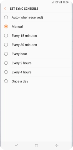 Press the required setting.