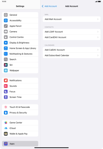 Press Add Mail Account.