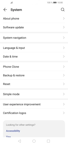 Press Software update. If a new software version is available, it's displayed. Follow the instructions on the screen to update the phone software.