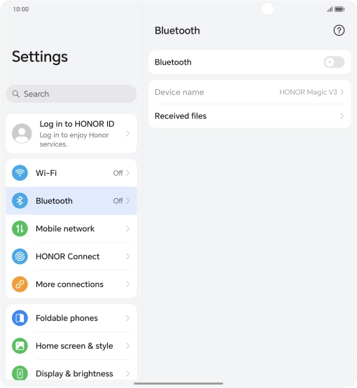 Press the indicator next to 