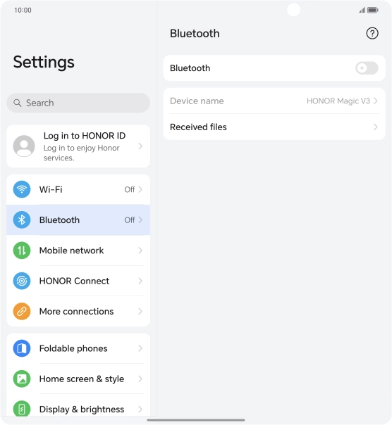 Press the indicator next to 