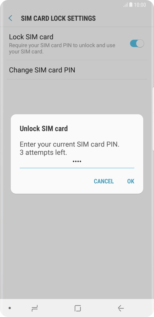 Key in your PIN and press OK. The default PIN is 1111.