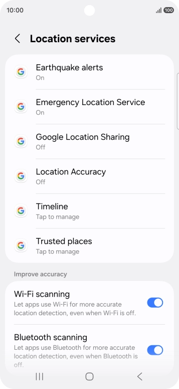 Press Location Accuracy.