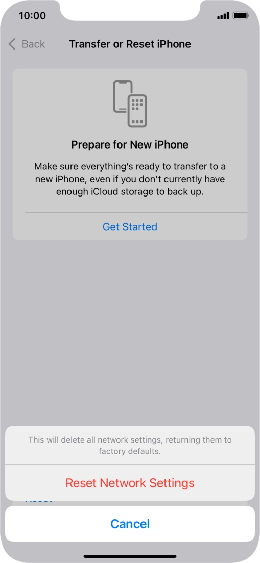 Press Reset Network Settings.