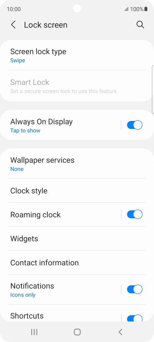 Press Screen lock type.