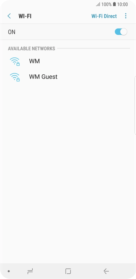 Press the required Wi-Fi network.