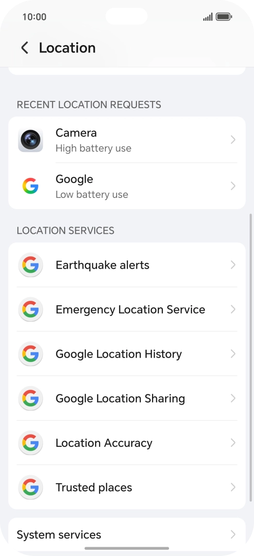 Press Location Accuracy.