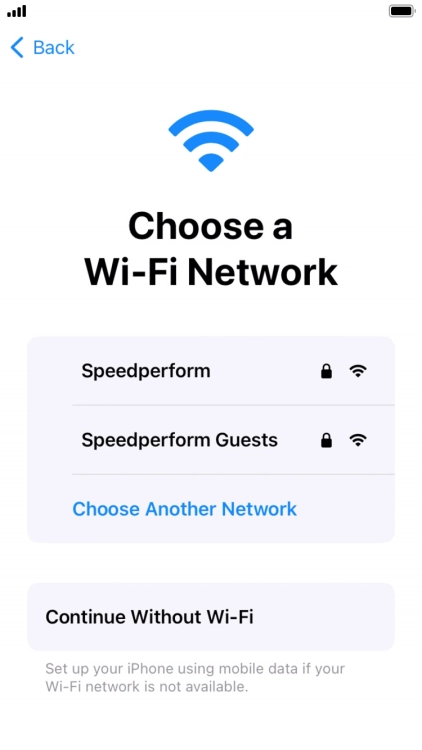 Press the required Wi-Fi network.