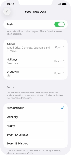 Press the indicator next to 