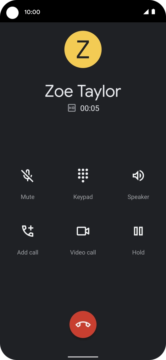 Press the end call icon.