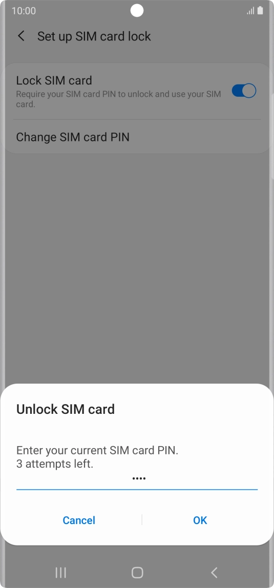 Key in your PIN and press OK. The default PIN is 1111.