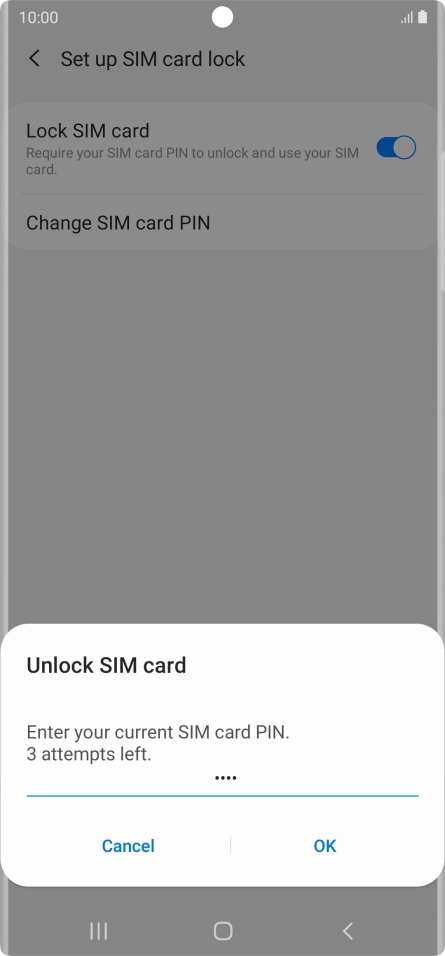 Key in your PIN and press OK. The default PIN is 1111.