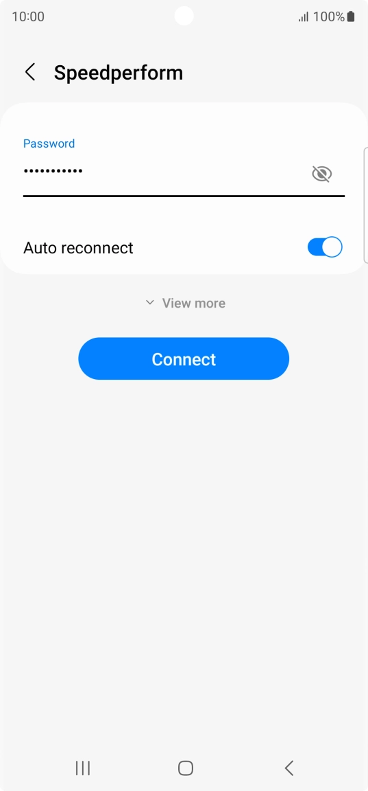 Key in the password for the Wi-Fi network and press Connect.