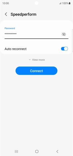 Key in the password for the Wi-Fi network and press Connect.