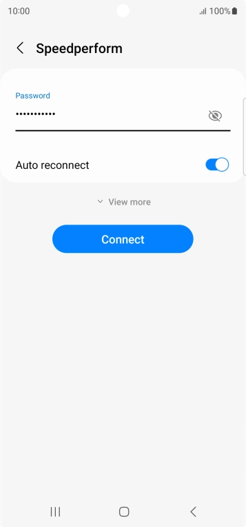 Key in the password for the Wi-Fi network and press Connect.