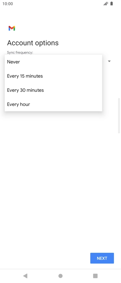 Press the required setting.