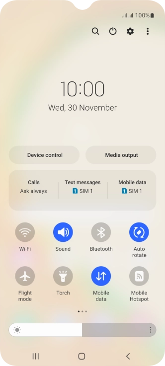 Press the settings icon.