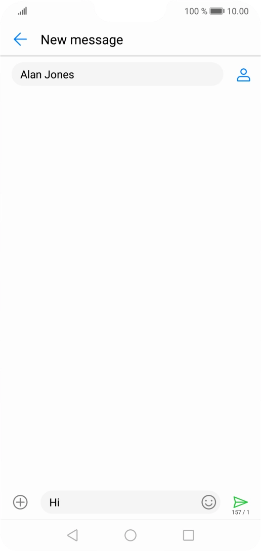Press the send icon when you've finished your SMS.