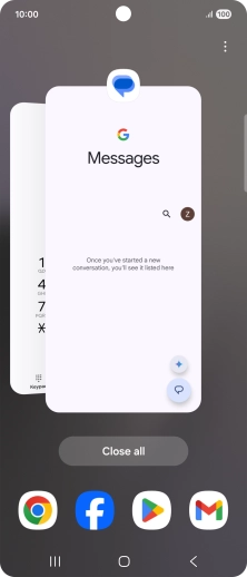 To end one running application, slide your finger upwards on the required application.
