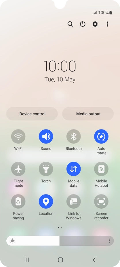 Press the settings icon.