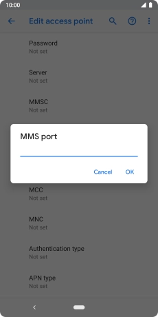 Key in 8080 and press OK.