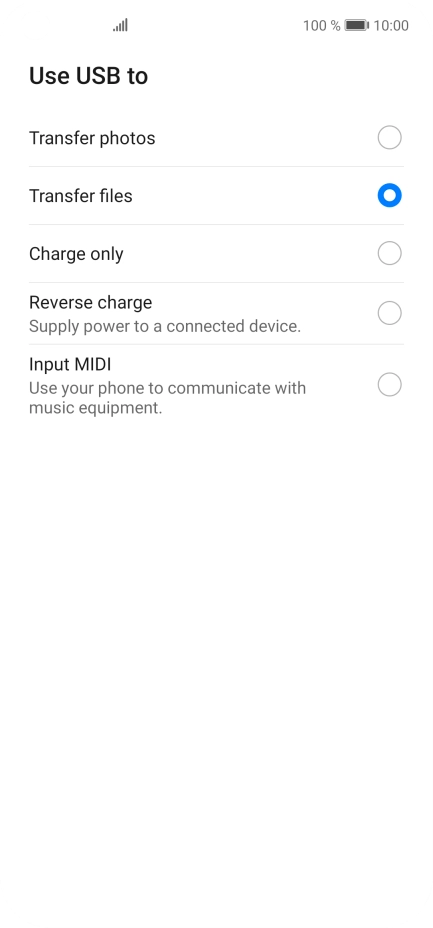 Press Transfer files.