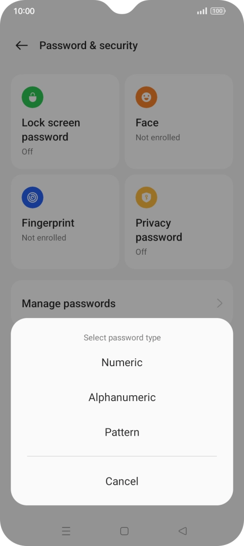 Press the required phone lock code and follow the instructions on the screen to create an additional phone lock code.
