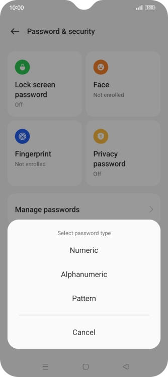 Press the required phone lock code and follow the instructions on the screen to create an additional phone lock code.