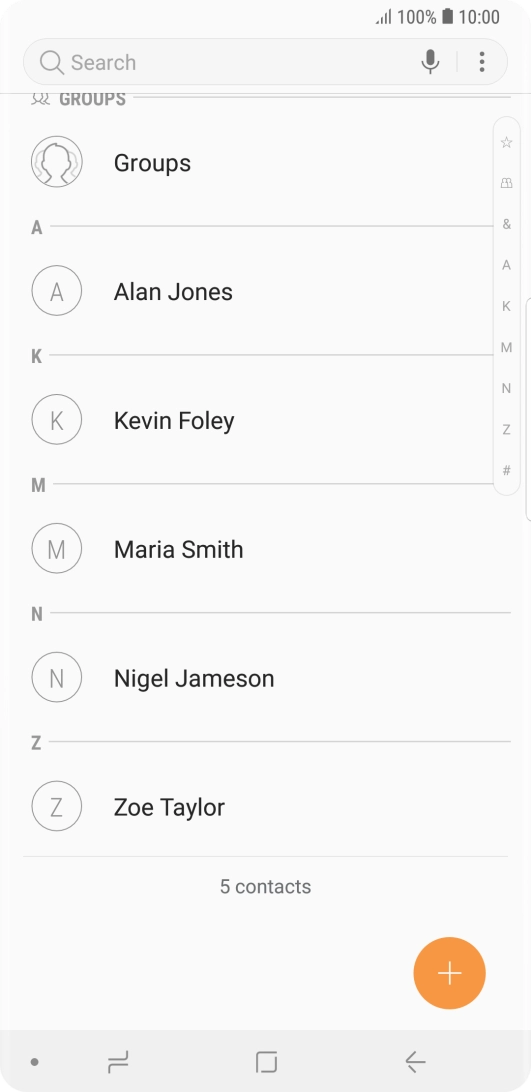 Press the new contact icon.