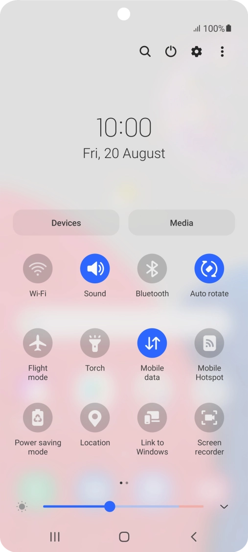 Press the settings icon.