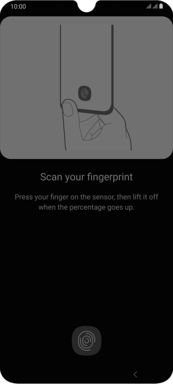 Follow the instructions on the screen to create the phone lock code using your fingerprint.