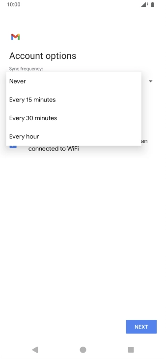 Press the required setting.