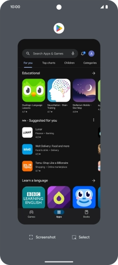 To end one running application, slide your finger upwards on the required application.