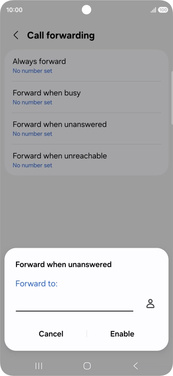 Key in +447953222222 and press Enable.