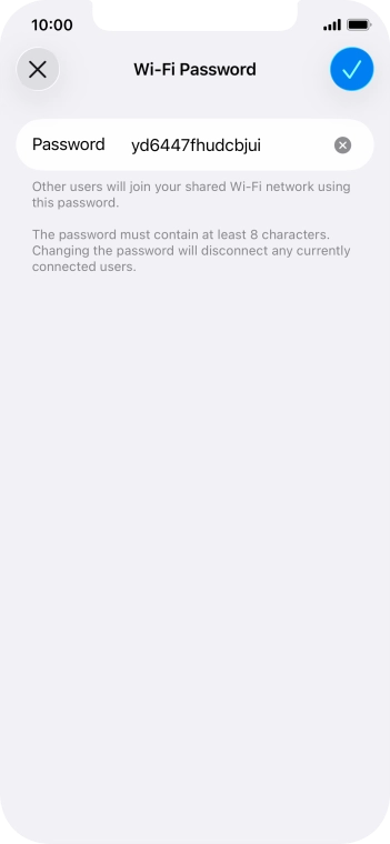 Press the confirm icon.