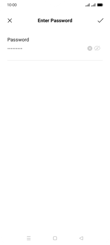 Key in the password for the Wi-Fi network and press the confirm icon.