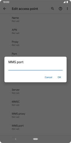 Key in 8080 and press OK.
