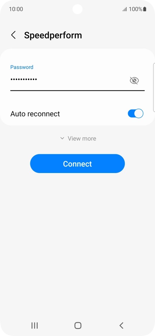 Key in the password for the Wi-Fi network and press Connect.