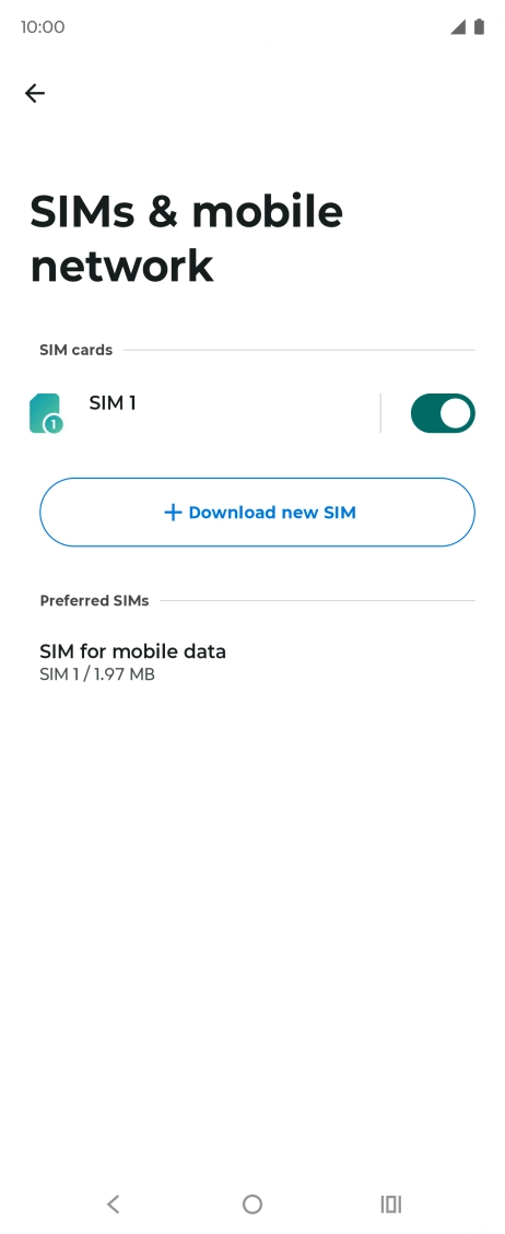 Press SIM for mobile data.