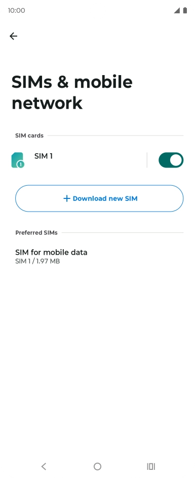 Press SIM for mobile data.