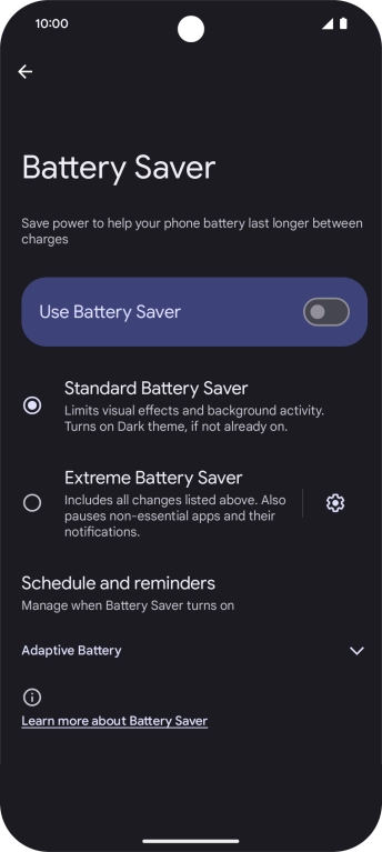 Press the required settings to turn them on or off.