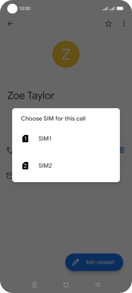 Press the required SIM.