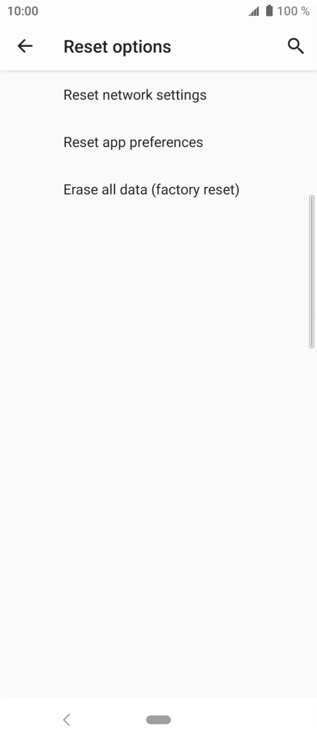 Press Erase all data (factory reset).