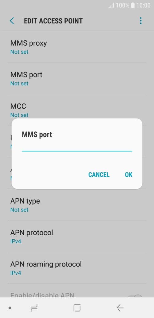 Key in 8080 and press OK.