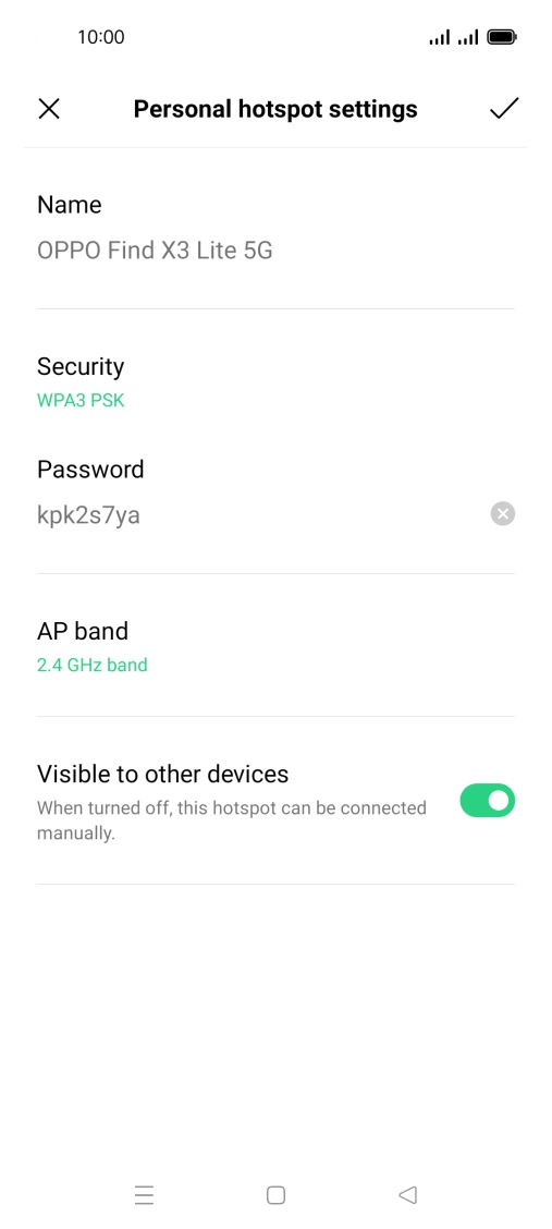Press the confirm icon.