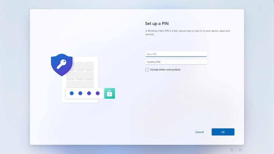 Click New PIN and key in the required PIN.
