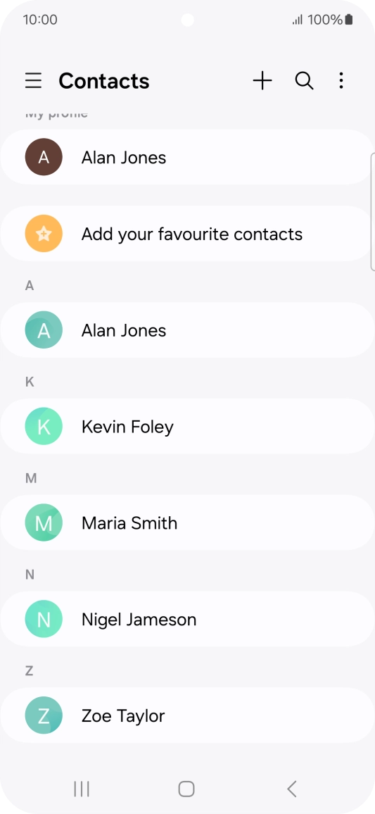 Press the new contact icon.